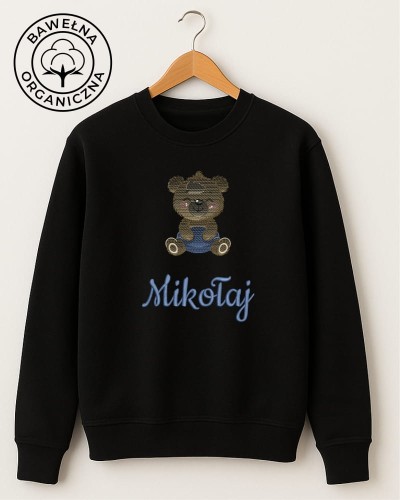 BLUZA dziecięca z imieniem NIEDŹWIADEK czarna