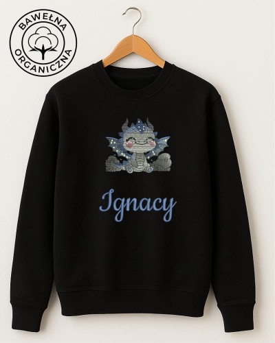 BLUZA dziecięca z imieniem SMOK czarny