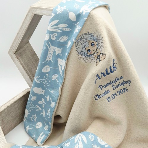 KOCYK z imieniem MAŁY ANIOŁEK Pamiątka Chrztu dla chłopca