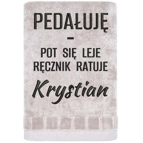 RĘCZNIK pedałuję - pot się leje, ręcznik ratuje