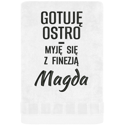 RĘCZNIK DLA KUCHARZA / KUCHARKI gotuję ostro - kąpię się z finezją