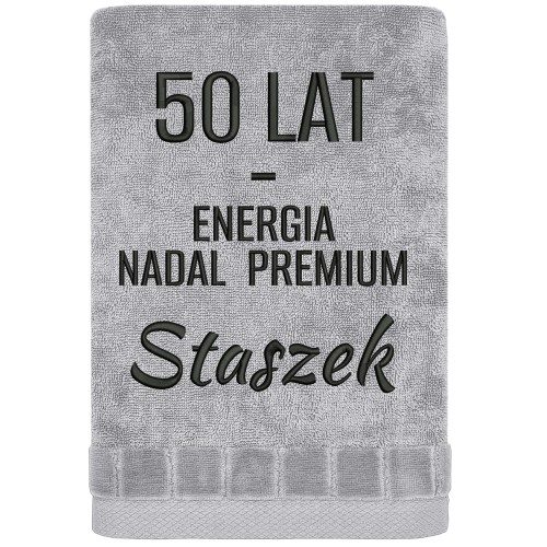 RĘCZNIK URODZINOWY 50 lat - energia nadal premium