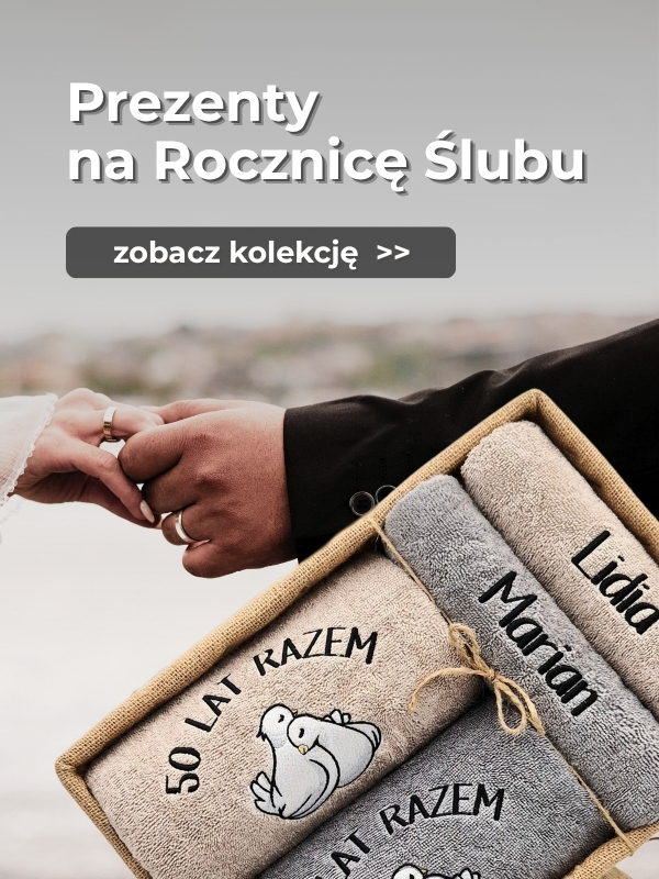 Ręczniki z imionami na rocznicę ślubu Bubu Craft